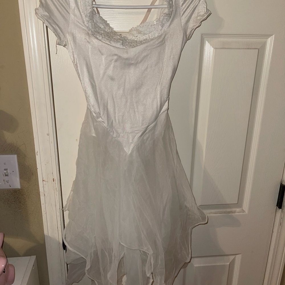 Elegant White Kids Dance Costume